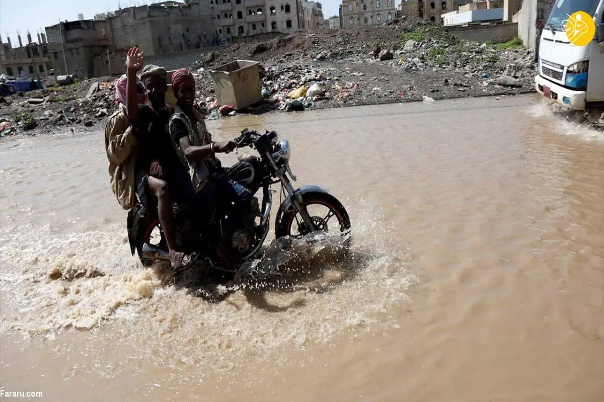 تصاویر| جاری شدن سیل در صنعاء پایتخت یمن
