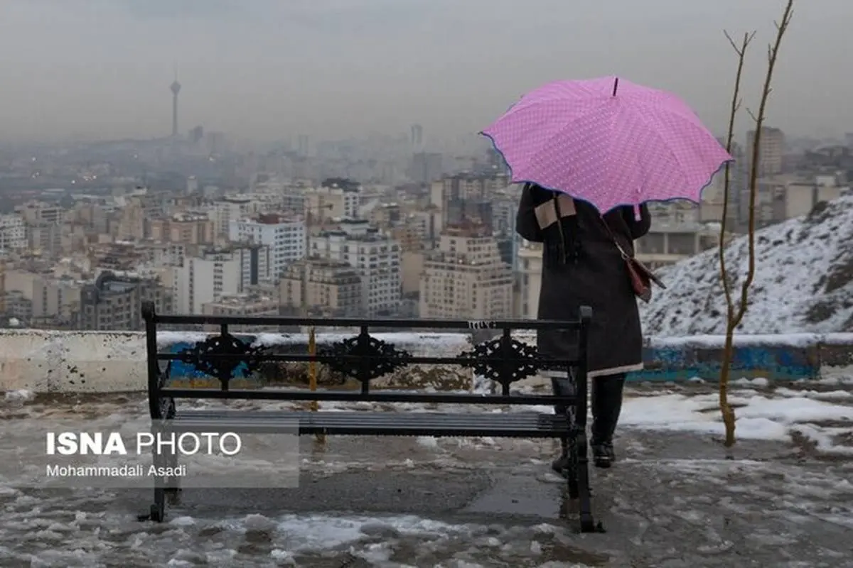 آلودگی هوای تهران برفی