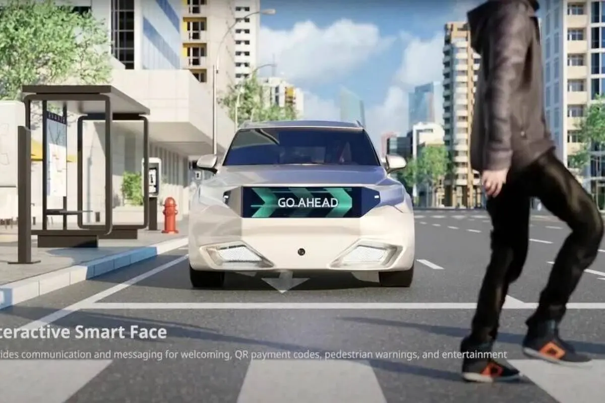 ایده هیوندای برای خودروهای آینده؛ انتقال پیام به عابرین با نمایشگر جلوپنجره