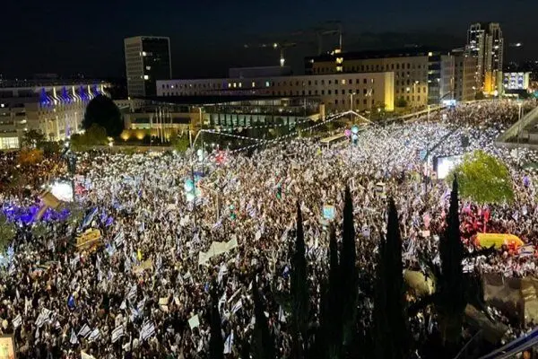 تظاهرات 150هزارنفری حامیان نتانیاهو در تل آویو