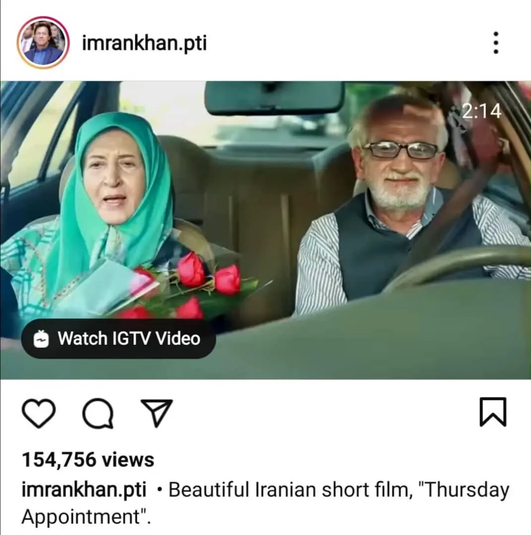 انتشار یک فیلم کوتاه ایرانی در صفحه اینستاگرام &#8220;عمران خان&#8221;
