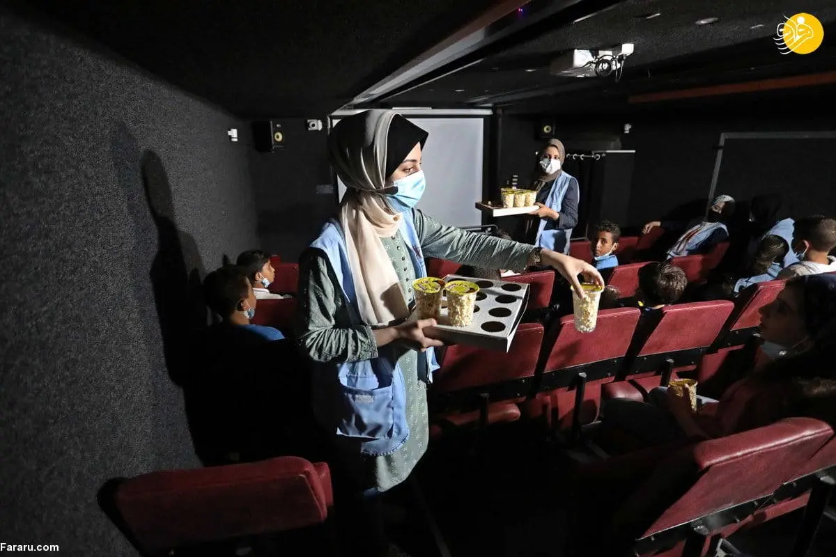 اتوبوس سینمایی در غزه / تصاویر