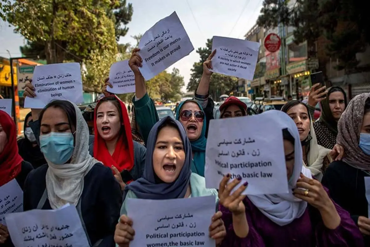 ادامه اعتراضات زنان در کابل + ویدئو