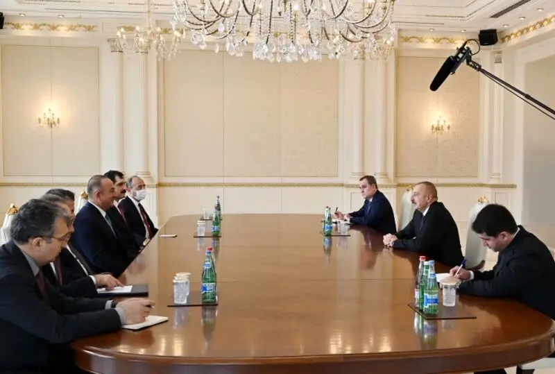 دیدار علی‌اف با وزیر خارجه ترکیه درباه قره‌باغ