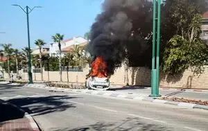 فیلم| انفجار یک خودرو در فلسطین اشغالی
