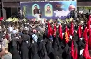 فیلم| مراسم تشییع دو شهید مدافع حرم در تهران