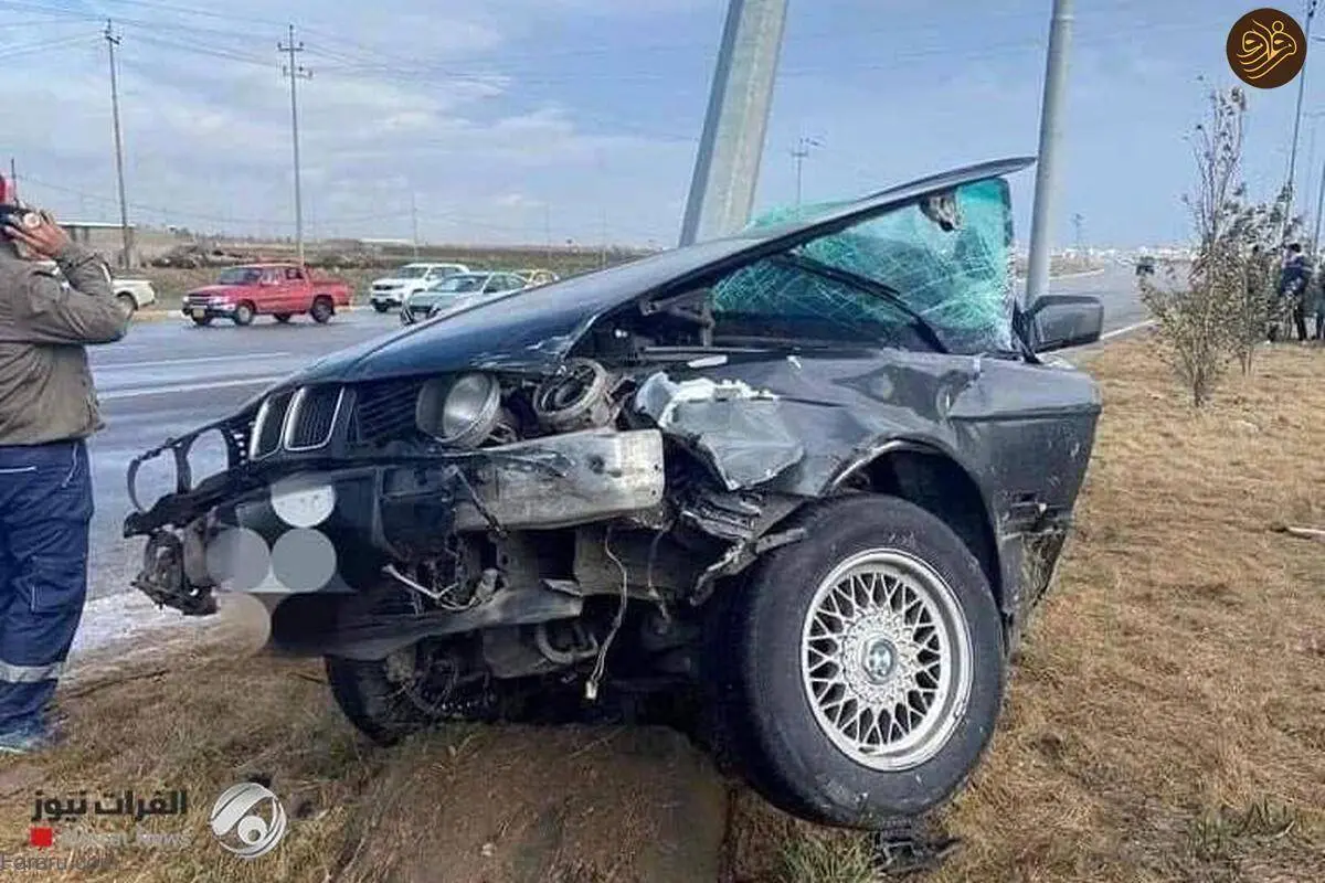 نصف شدن خودروی BMW پس از تصادف با وانت!/ تصاویر