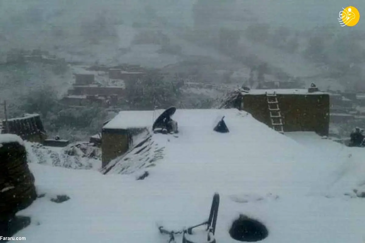 بارش برف سنگین در بامیان افغانستان! + عکس