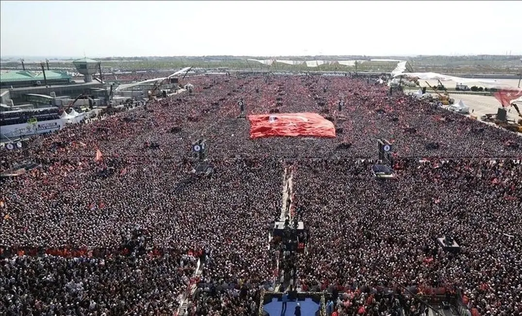 فیلم| تجمع یک میلیون و ۷۰۰ هزار هوادار اردوغان