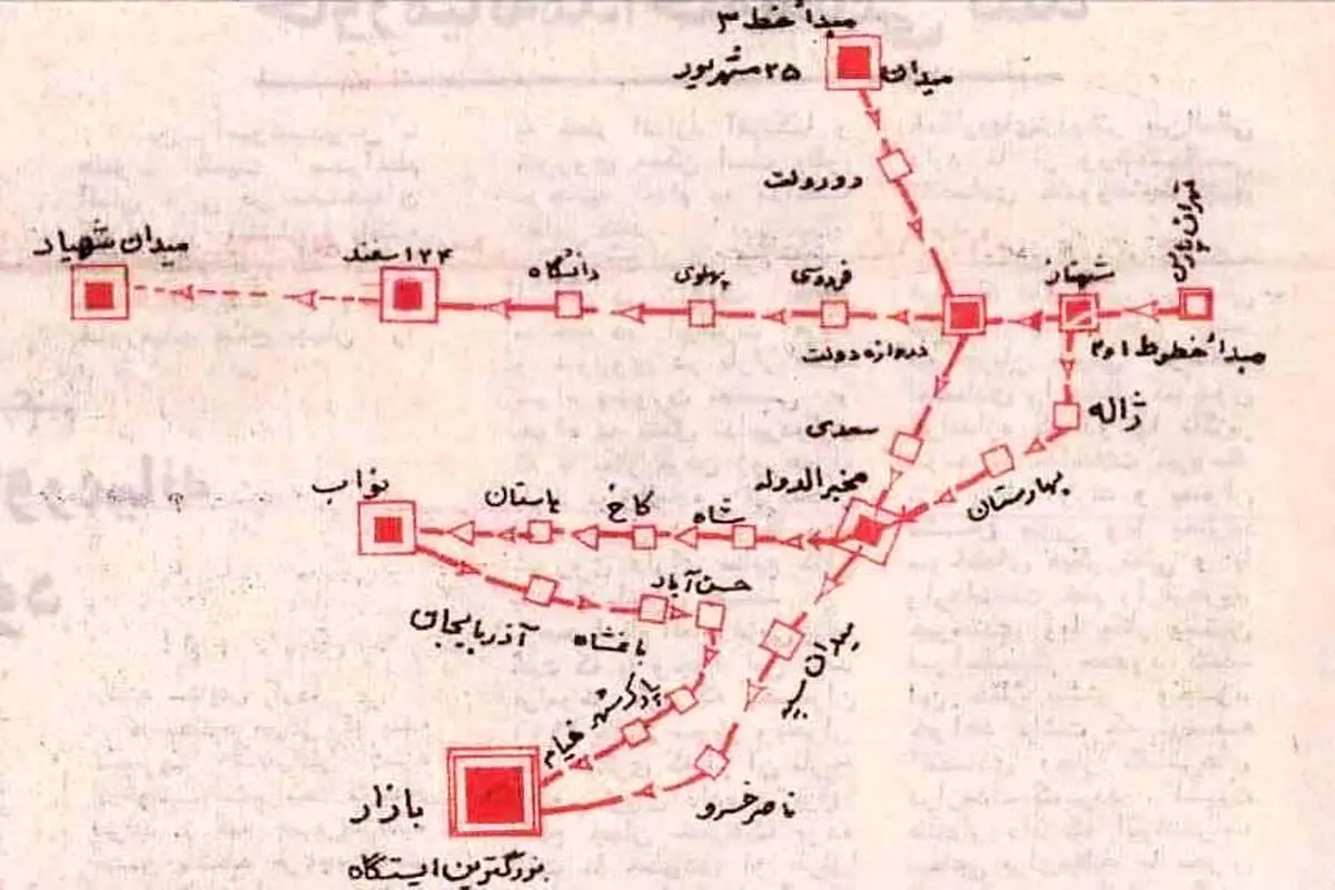 عکس/ نقشه ای که 48سال پیش برای مترو تهران کشیدند