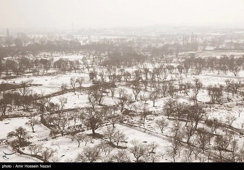 تصاویر | تلفیق برف و آلودگی هوا در قزوین