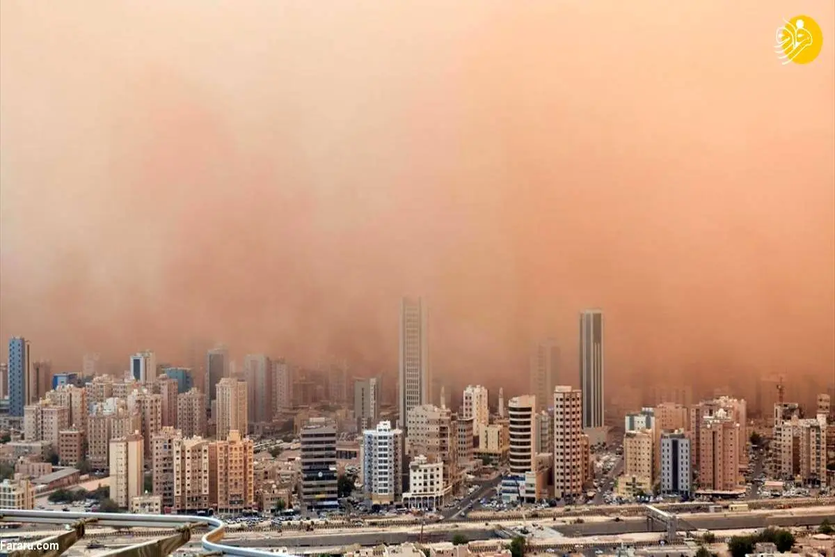 تصاویر| طوفان شن در کویت